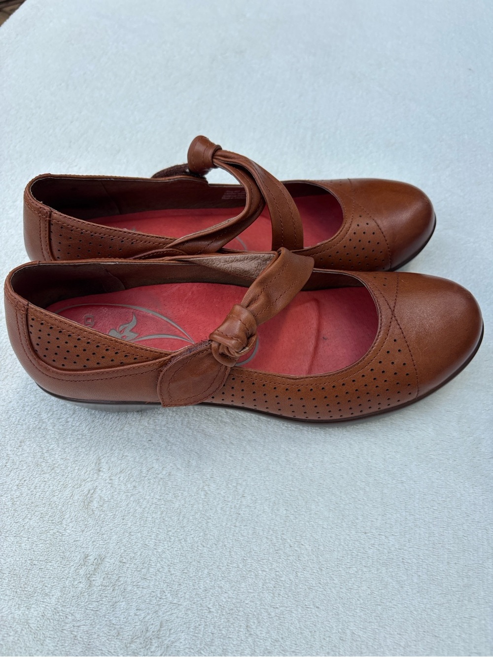 Dansko Cognac Brown Leather Deidra Mary Janes Comfort Shoes (40) 9.5 Office - Picture 3 of 9